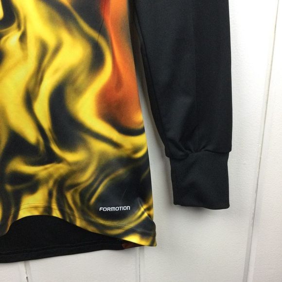 Adidas Climacool Soccer Goalie Jersey, Black w/Flames, Padded Elbow, size Small - Picture 4 of 10